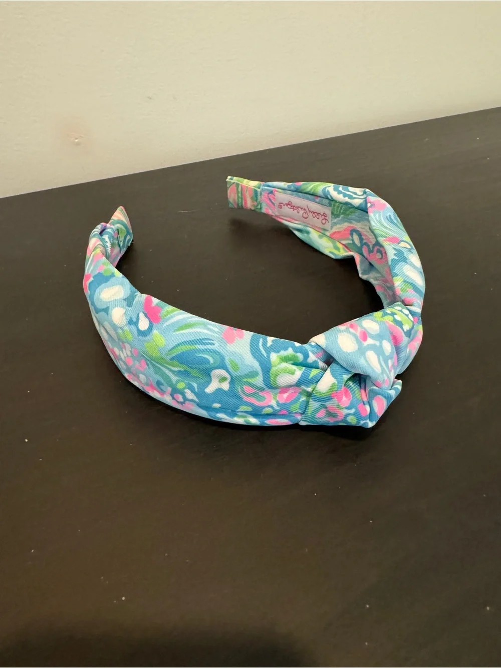 Lilly Pulitzer Girls Knotted Headband in Blue, Pink & Green Floral